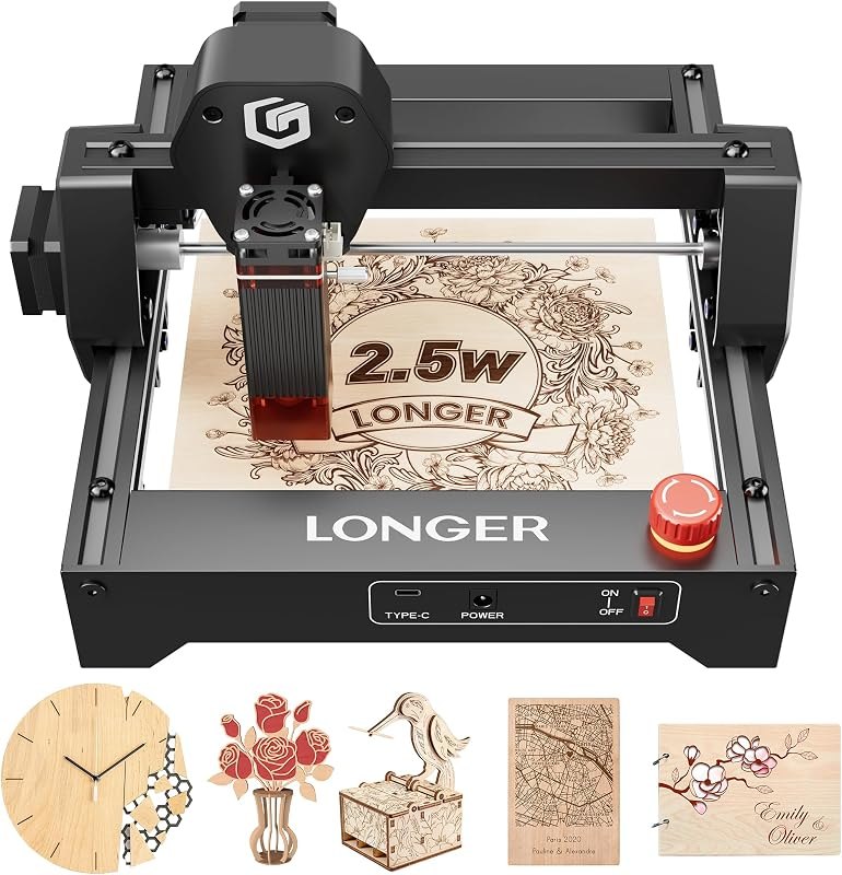 LONGER RAY5 2500mW High Precision 0.04 * 0.04mm Laser Cutter and Engraving Machine 130x130mm Working Area Mini