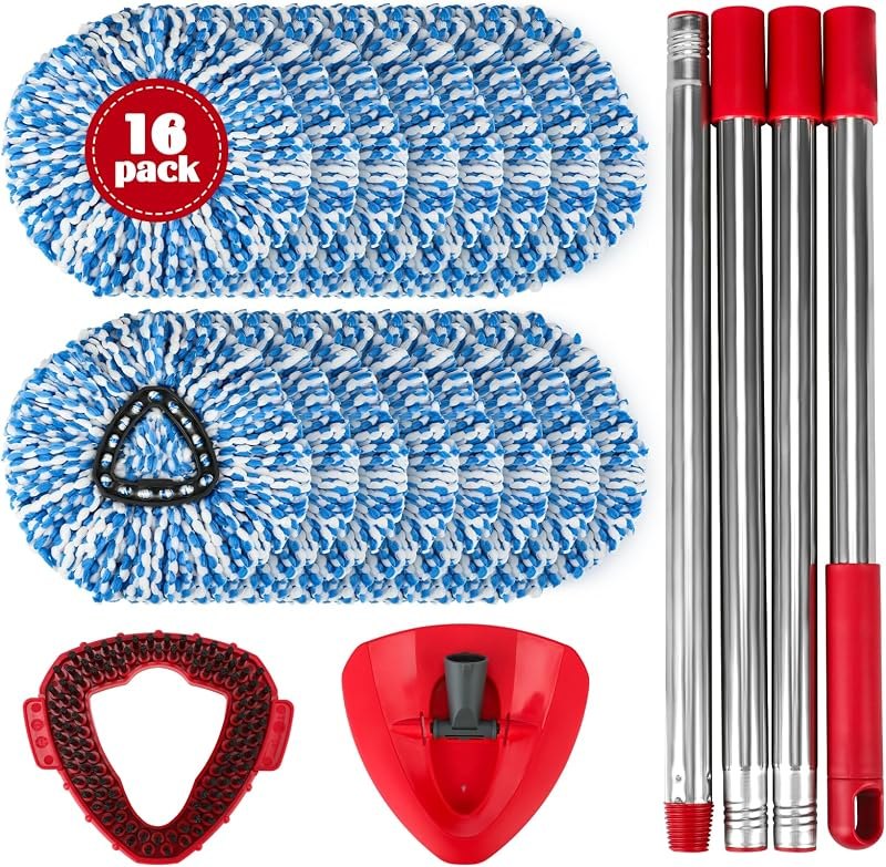 Spin Mop Head Replacement Set for O-Ceda RinseClean 2-Tank System Spin Mops — spin mop refill kit for spin mop refill