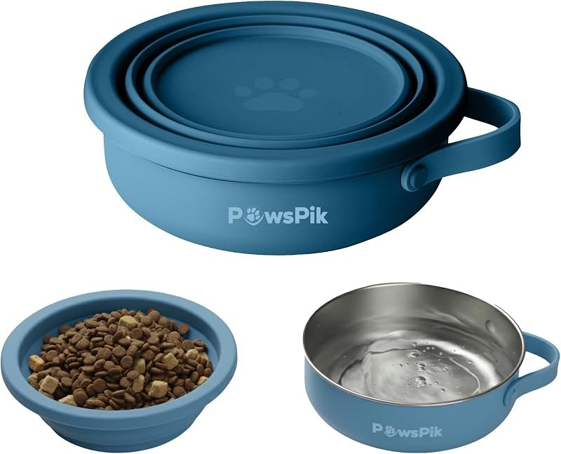 PawsPik 2-in-1 Travel Dog & Cat Bowl — bowl for best dog accessories travel compact