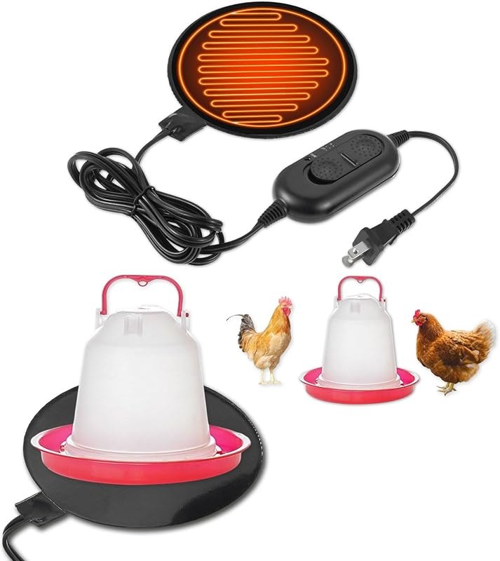 6" Heated Chicken Waterer Base 1 to 5 Gallon for Chickens Ducks Geese — Waterers, nest boxes, and safe heat. for