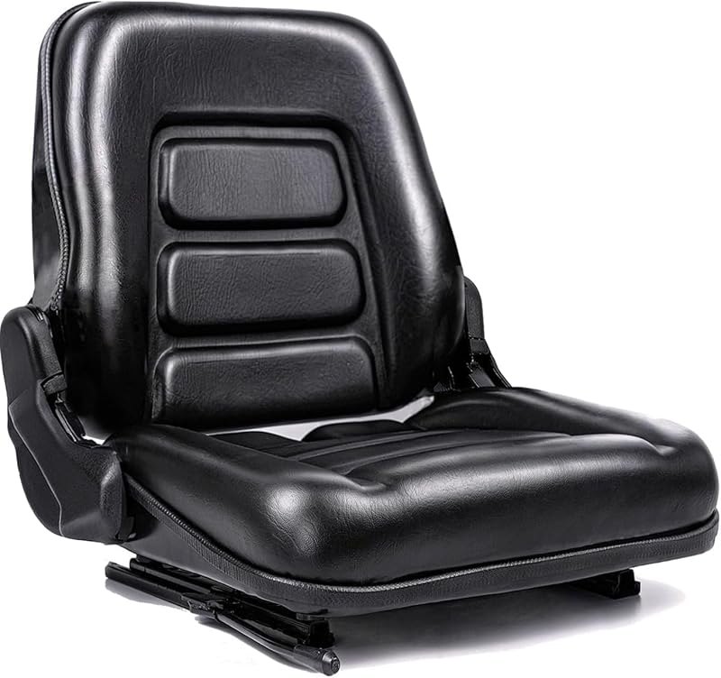 Universal Forklift seat, Tractor Seat with 160° Adjustable Backrest & Slides& Micro Switch, High-Density Foam