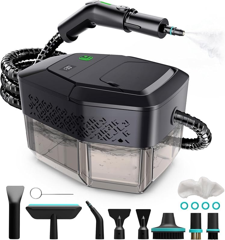Steam Cleaner, 3-Level Adjustable Handle, 15s Heat-Up, Steamer for Cleaning With 1.8L Large Tank, Dry Burn Protection