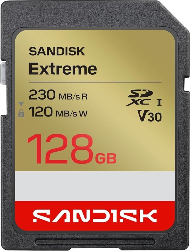 SANDISK 128GB Extreme SD UHS-I Card - Up to 230MB/s Read Speed and 120MB/s Write Speed, 4K UHD Video, U3, V30 -