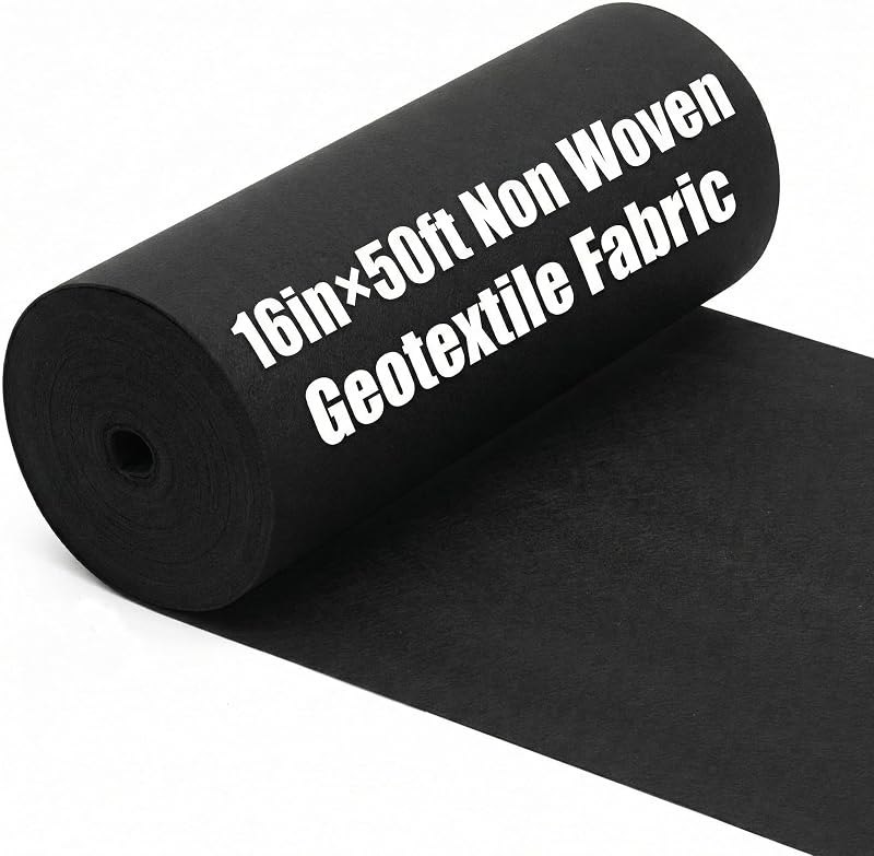 Non Woven Landscape Fabric Black Weed Barrier, 6oz, 16in×50ft — landscape fabric replacement for landscape fabric