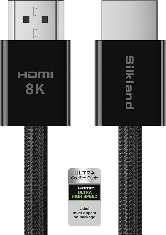 Silkland Certified HDMI 2.1 Cable for PS5, Xbox Series X/S, Switch2, 5FT — PS5 for best HDMI 2.1 cable