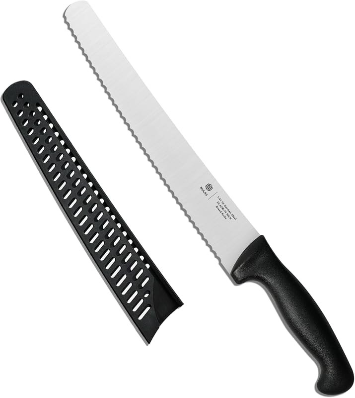 10-Inch Serrated Bread Knife with Sheath for Sourdough, German Steel — bread for best chef knife under 40