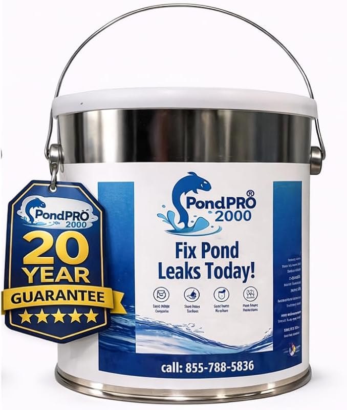 PondPro2000 Liquid Butyl Rubber Pond Sealant Black - Fish Safe, Waterproof Leak Repair for Ponds, Waterfalls, and