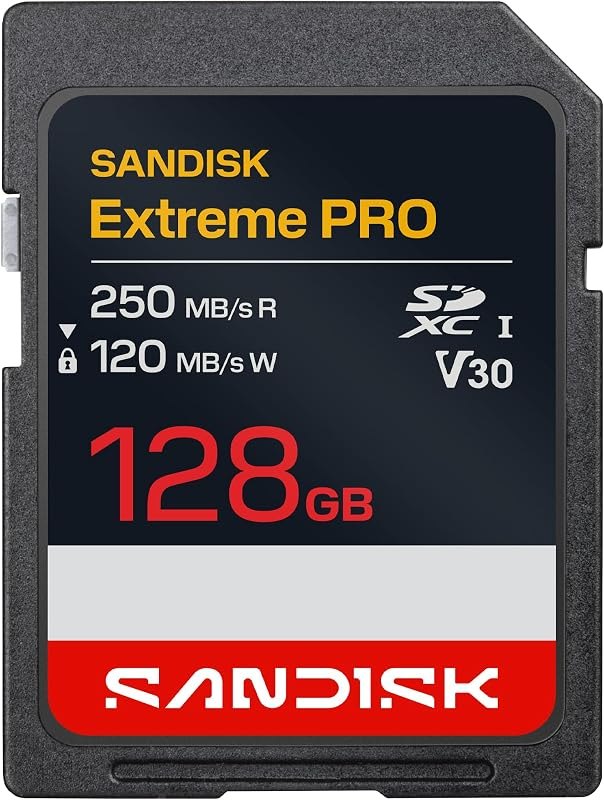 SANDISK 128GB Extreme PRO SD UHS-I Card - Up to 250MB/s Read Speed and 120MB/s Write Speed, 4K UHD, Full HD, U3, and