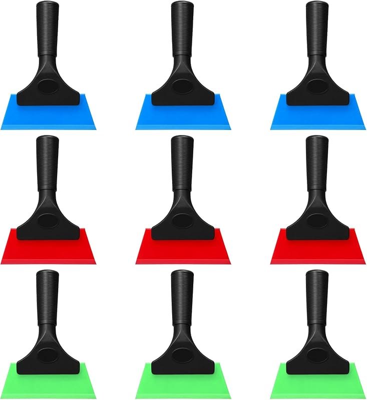 9-Pack Small Squeegee, 5 Inch Window Tint Squeegee Set with Silicone Blades & Non-Slip Handle - Car Windshield Wiper