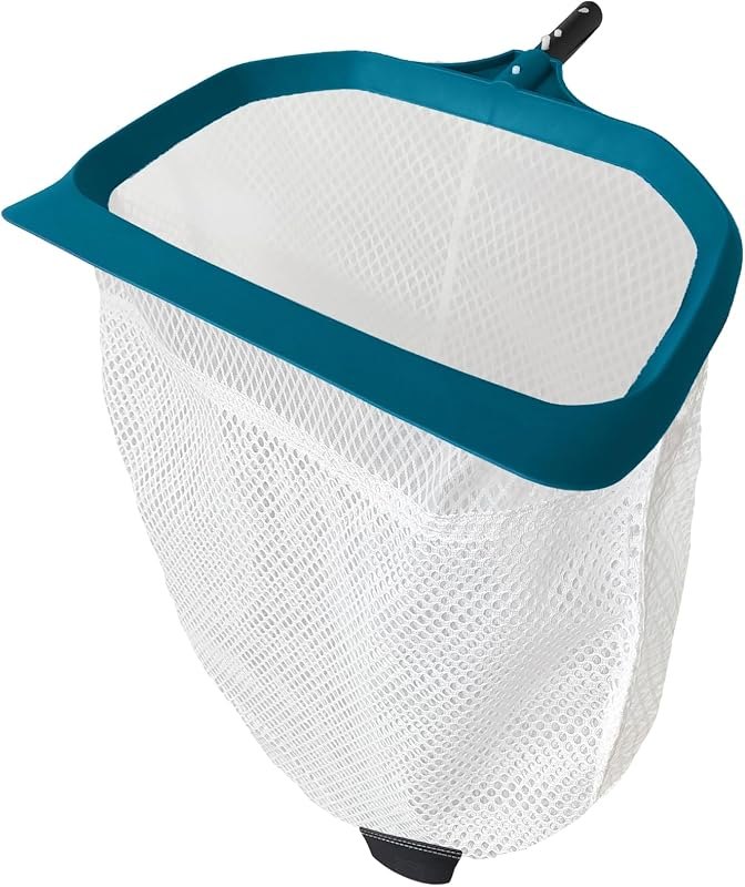 17.5" Ultra Fine Mesh Pool Net Skimmer, Deep Bag Leaf Rake (No Pole) — leaf-net-pond for pond netting compact small