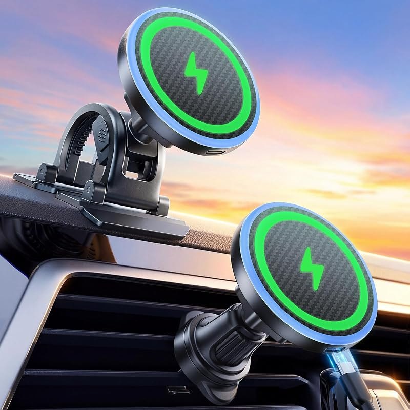 Estbuc 2-in-1 15W Magsafe Car Mount Charger, Magnetic Wireless Car Charger — best Chargers, mounts, dash cams, an for