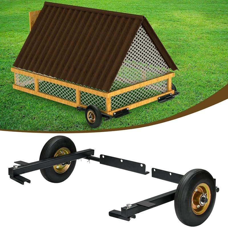 TOPOWN Chicken Coop Wheels Kit, Chicken Tractor Wheels Lift Kit Set of 2 — Chicken Coop kit for chicken coop kit