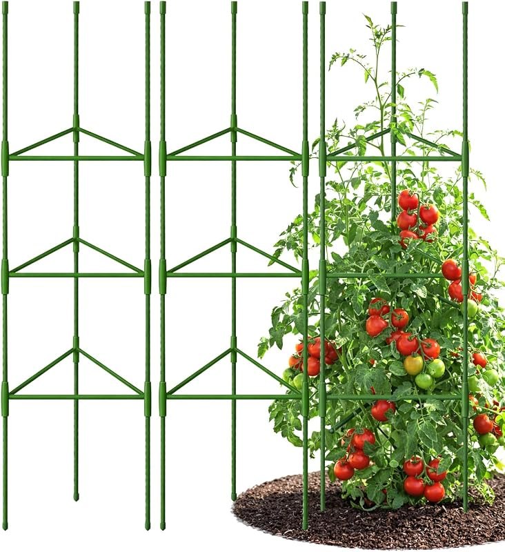 Growsun 51 inch Tomato Cage Heavy-Duty Plant Support Cucumber & Vine Vegetables — heavy duty tomato cage pack for
