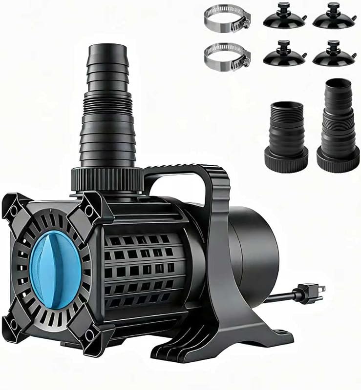 WaterRebirth Pond Pump, 5500GPH 325W Adjustable Flow Submersible Water Pump 18.7ft Max Lift, Copper Motor IPX8