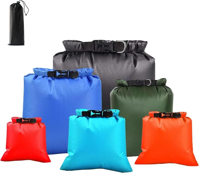 6PCS Dry Bags Waterproof, Roll Top Dry Sack Set for Kayaking — Bilge, fenders, and dry bags. pack for bilge fenders