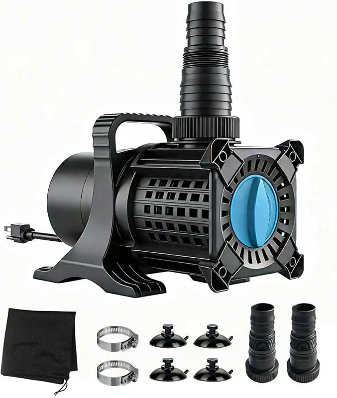 OYO WATER Pond Pump, 2400 GPH Adjustable Flow Submersible Water Pump with Filter Bag, UL Listed Copper Motor, IPX8