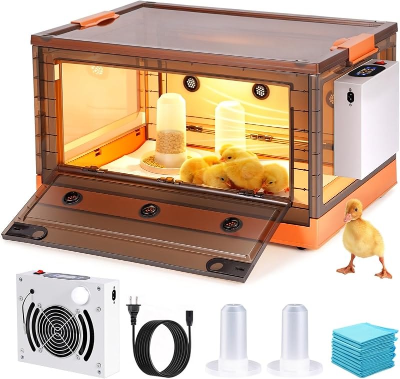 Chicken Brooder Box for Chicks with Chicken Coop Heater, Smart Temperature Control Chicken Brooder Heater, Chick