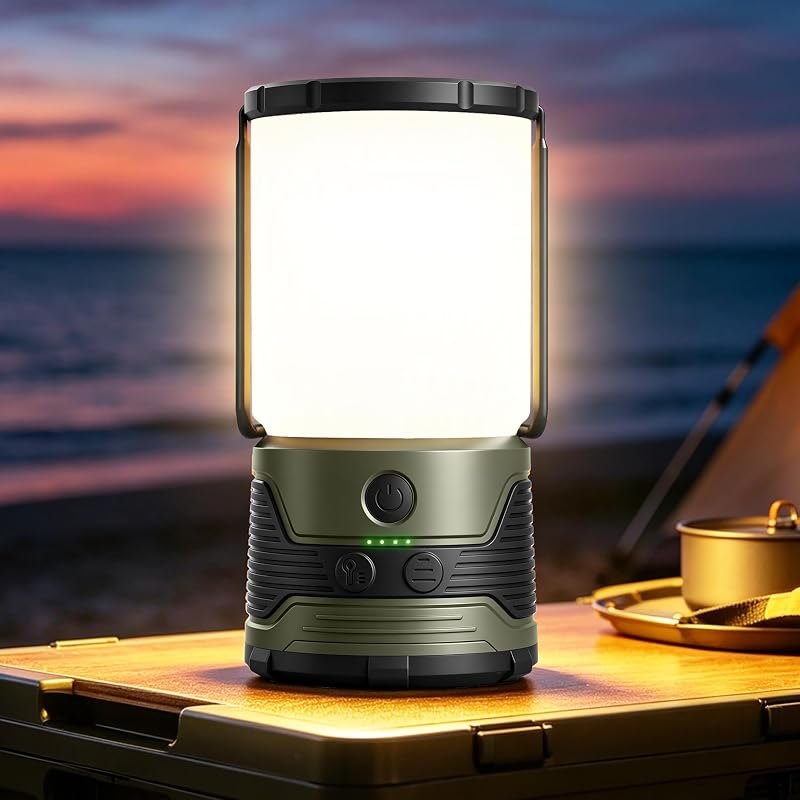 Glocusent 1200LM LED Camping Lantern Rechargeable, Lantern for Power Outage — rechargeable for best camping lantern