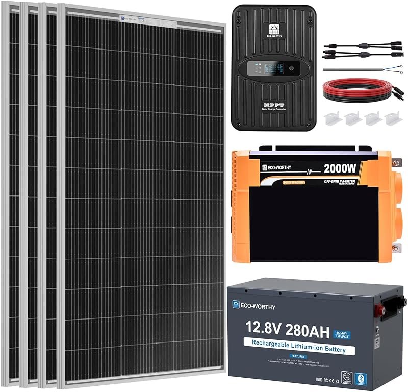 [Ultra]ECO-WORTHY 12V 400W Complete Solar Panel Kit for RV Off Grid Trailer — Off Grid for off grid kit