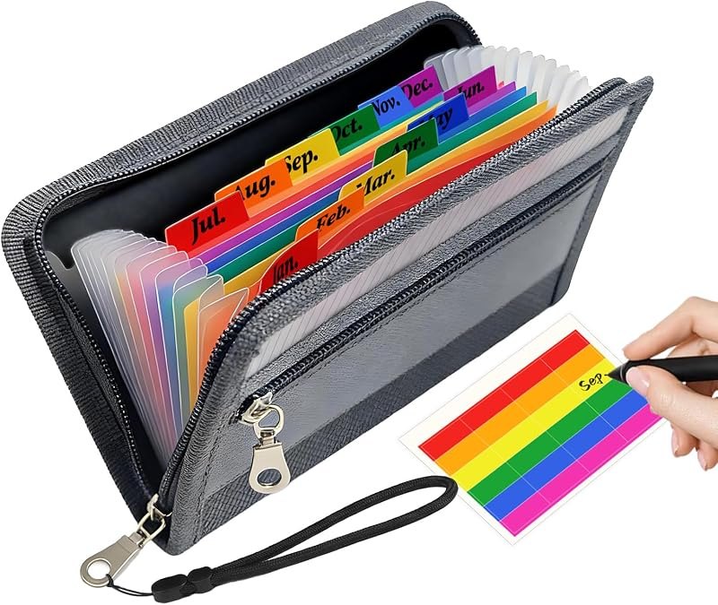 Portable Receipt Organizer & Coupon Holder, 12 Pockets — soft plastic organizer for tackle box waterproof under 30