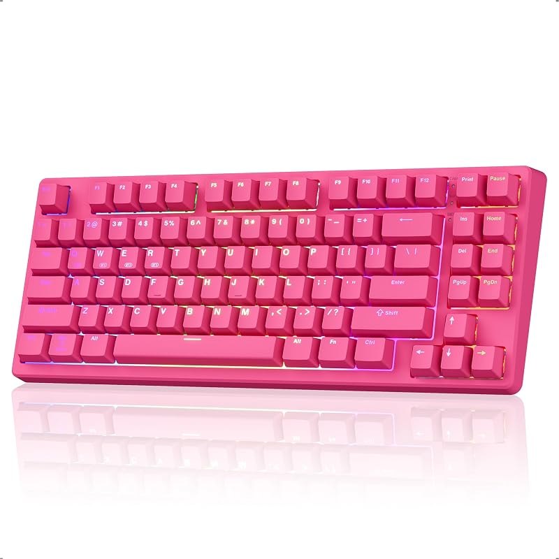 Kisnt KN85 Wireless Silent Mechanical Keyboard, 75% Layout, Bluetooth/2.4GHz/USB-C, Custom RGB Backlit, Hot Swappable