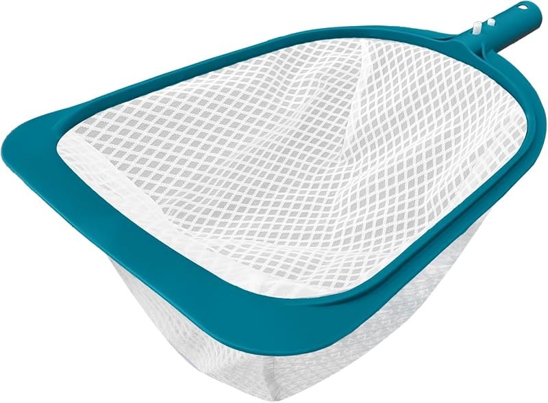 POOLWHALE Pool Spa Leaf Skimmer Net - Ultra Fine Mesh Diamond Netting with 5" Deep Bag for Above Ground Pools, Ponds