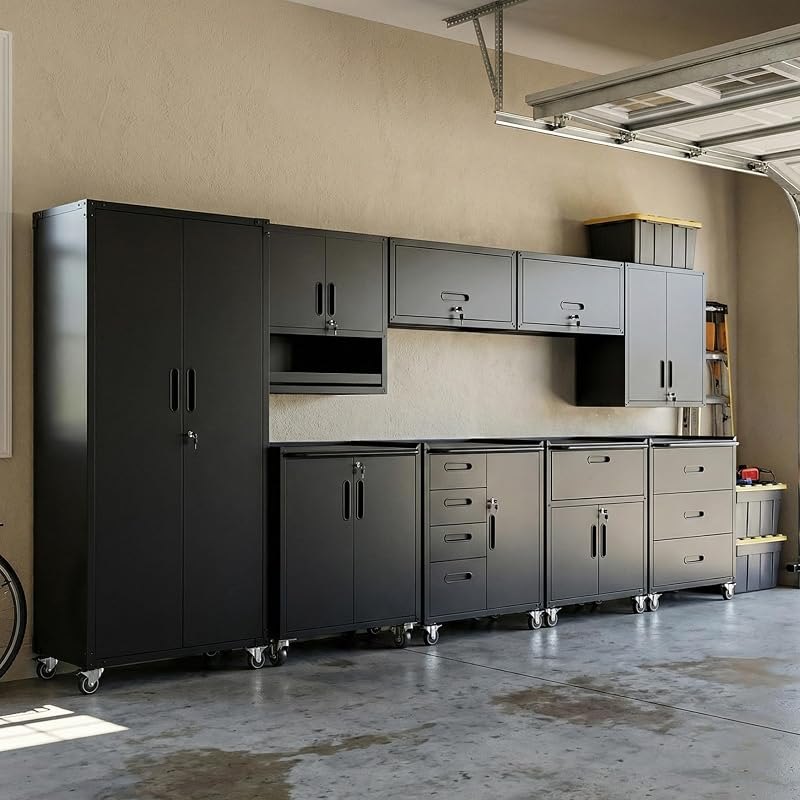 9-Piece Heavy Duty Steel Garage Cabinet System — best Garage for garage kit