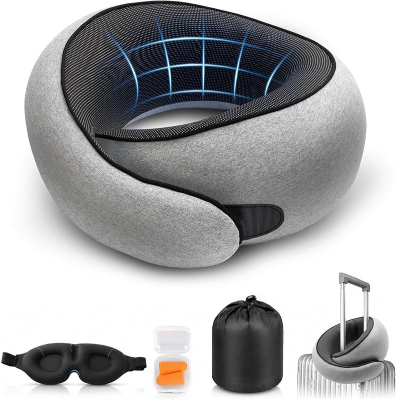 Purroch G-Shape Memory Foam Travel Pillow, Neck Pillow — neck pillow for best packing cubes best rated