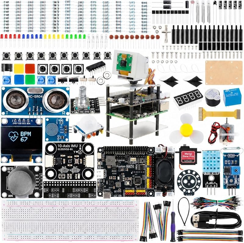 SunFounder AI Fusion Lab Kit for Raspberry Pi 5/4/3B+/Zero 2w, LLMs ChatGPT/Gemini/Grok, YOLO&OpenCV & MediaPipe