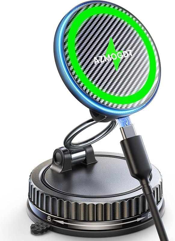 15W MagSafe Car Mount Charger, Vacuum Magnetic Phone Holders for Your Car — phone mount for best car organizer travel