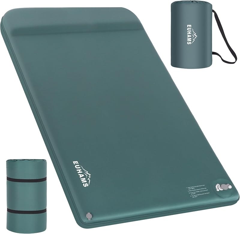 EUHAMS Double Self-Inflating Sleeping Pad for Camping with Memory Foam — double for best sleeping pad camping best rated