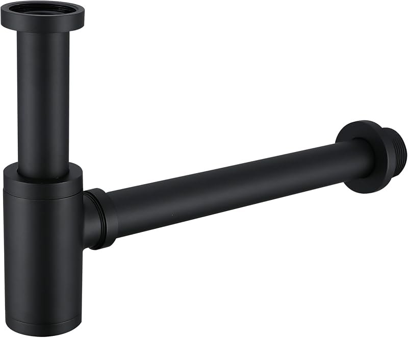 Brass Bottle P Trap 1 1/4", Adjustable Height Sink P Trap for Vessel and Pedestal Sinks, Removable Anti-Odor Design