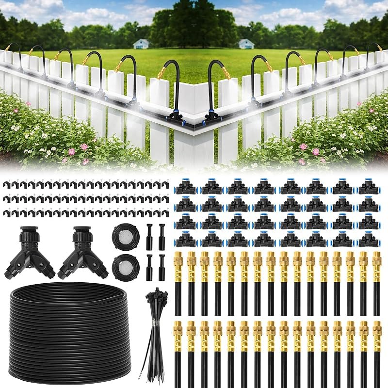 Bluepro Drip Irrigation System 200FT 1/4", 2026-Upgrade Garden Sprinkler Kit with 32PCS 360° Adjustable Copper