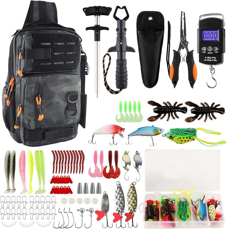 Hikary Fishing Backpack with Tackle Boxes,Fishing Tool Kit,Lightweight Outdoor Water-Resistant Fishing Shoulder Bag