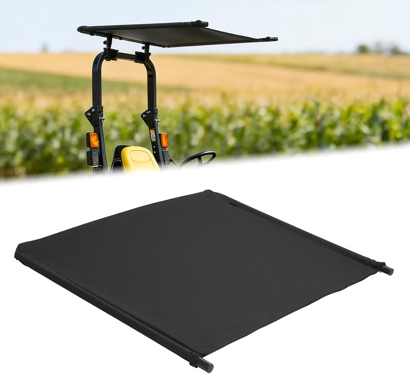 WUTIST Roof Top for Tractors Lawn Mowers 2"x2"/2"x3" ROPS Cloth Black — tractor-canopy-no-leak for tractor canopy