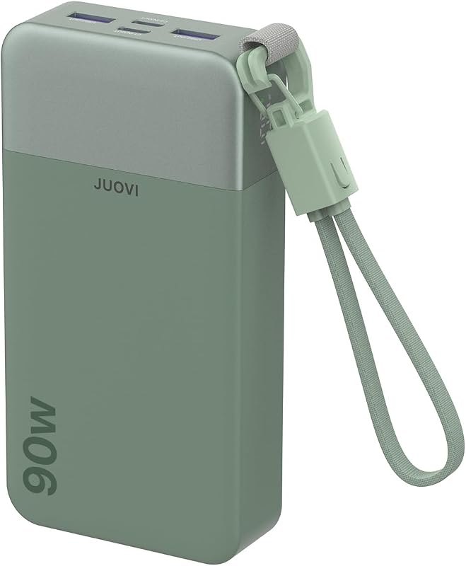 JUOVI Power Bank 90W 20000mAh Laptop Portable Charger with Detachable Cable — laptop for best power bank travel compact