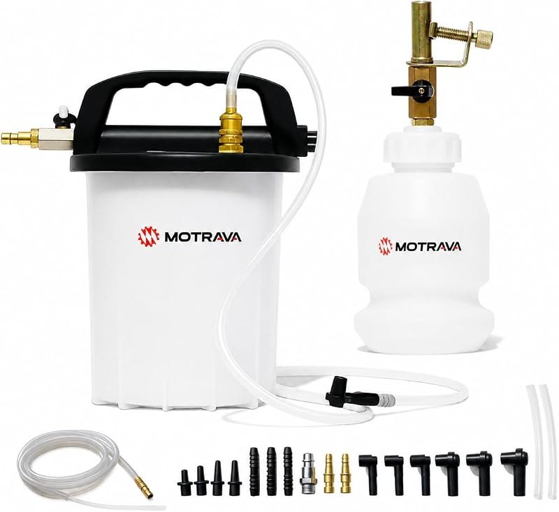 3L Brake Bleeder Kit, One-Person Pneumatic Vacuum Brake Bleeding Tool with 1L Refill Bottle for Brake & Clutch