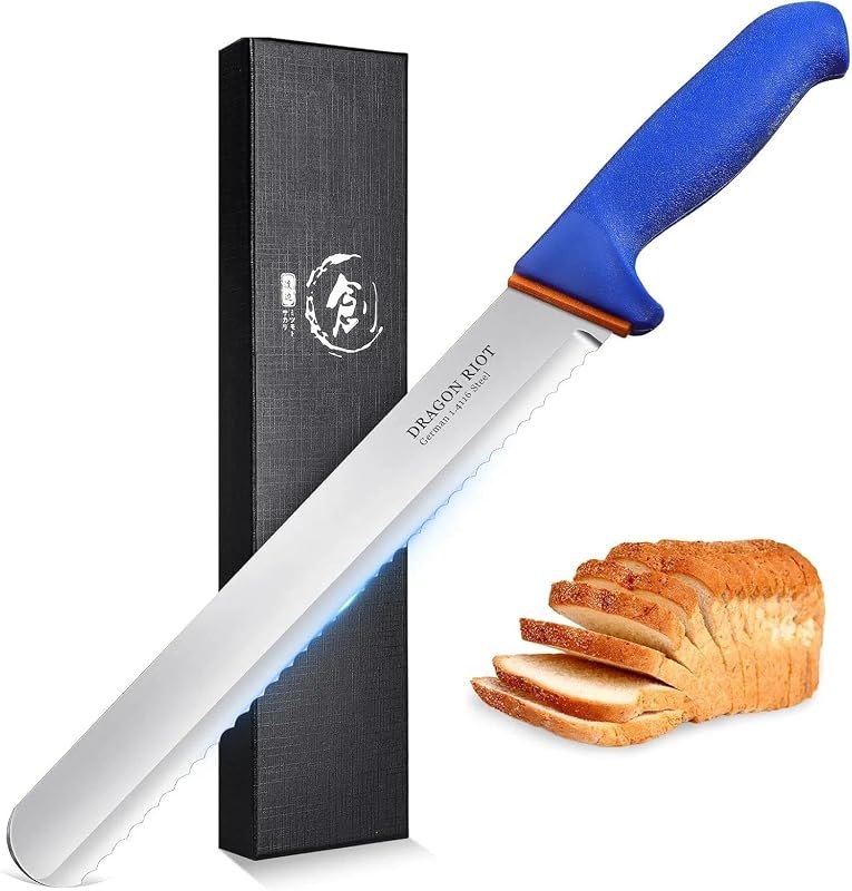 DRAGON RIOT Bread Knife 10 Inch, Ultra Sharp Serrated Bread Knife, German 1.4116 Stainless Steel Bread Slicer