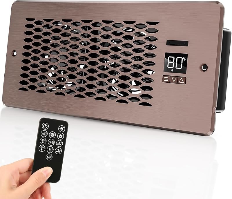 Built-in Register Booster Fan with Cover for Air Heat Vent with Fan,Fits 4"x10" Duct/Ceiling/Floor Vents, Improves AC
