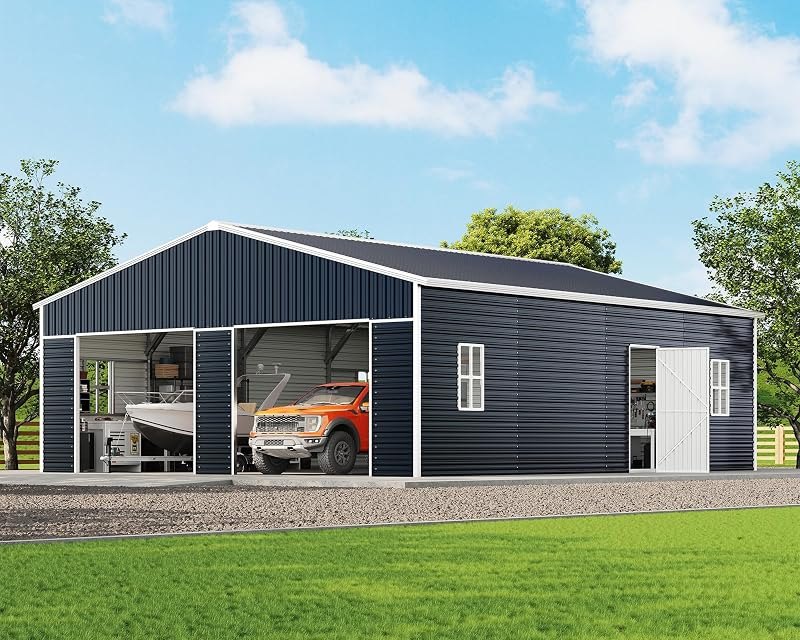 AMERLIFE 25x30x11.5 FT Outdoor Metal Garage Shed with Front Double Doors