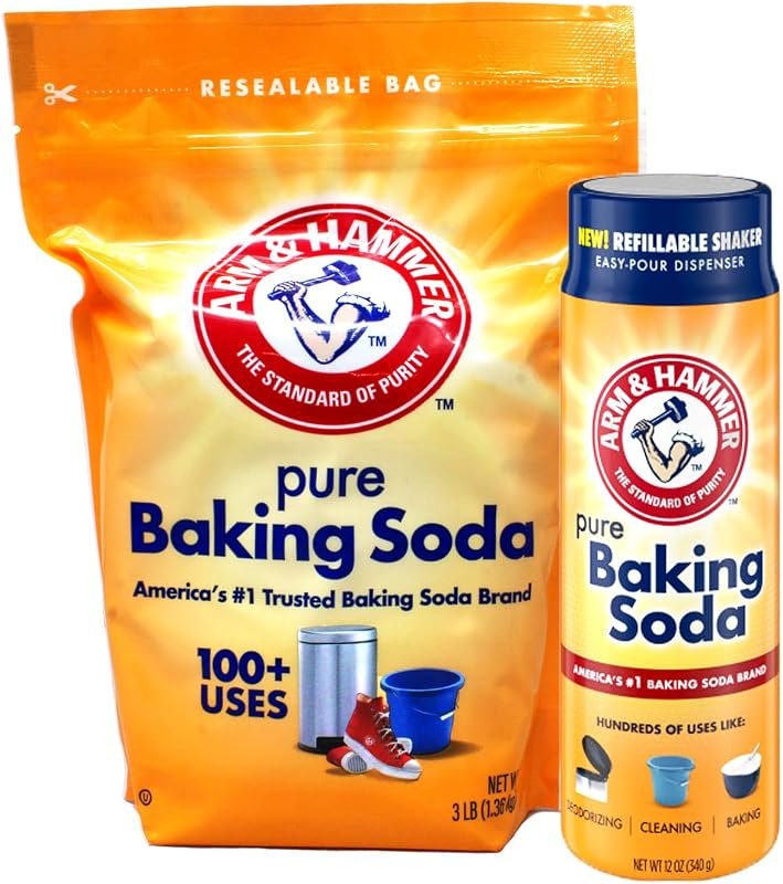 Arm & Hammer Pure Baking Soda 60 Ounce Combo Pack, Multi-Purpose Baking Soda for Baking Cleaning Deodorizing, Includes