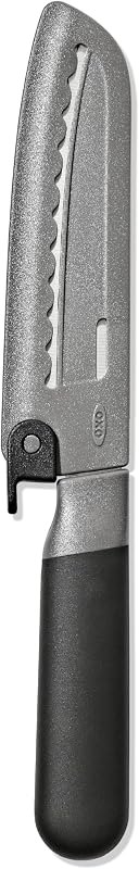 OXO Good Grips 5 in Serrated Utility Knife with Locking Sheath — bread for best chef knife travel compact