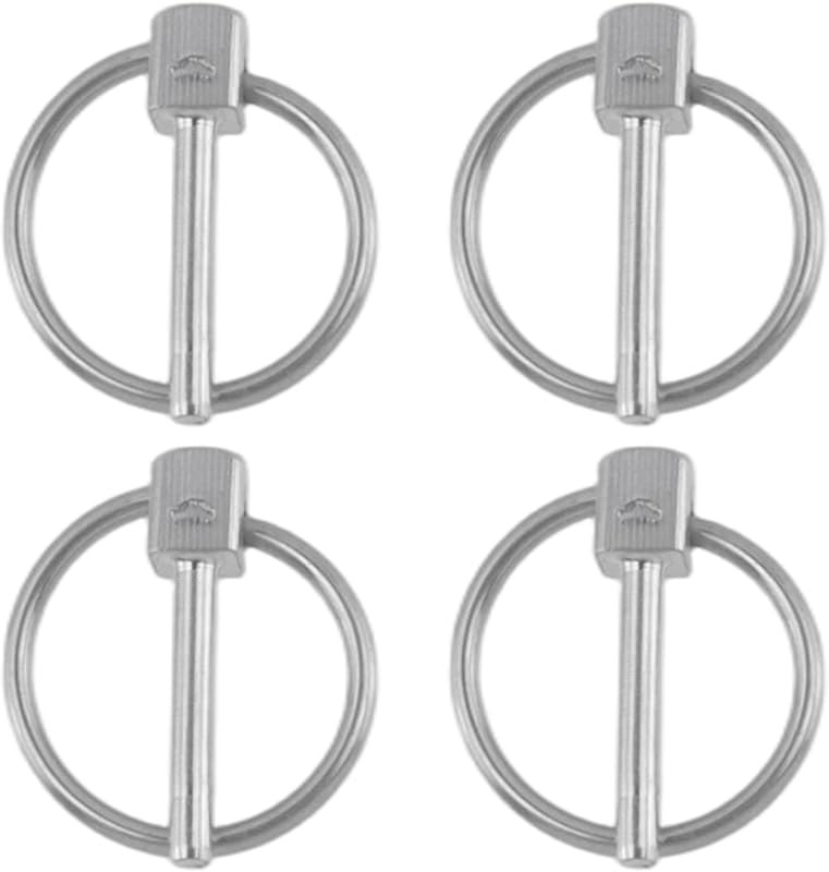 4 Pack Dia 3mm Linch Pin with Ring Stainless Steel Assortment Kit — best-implement-pin for implement pin compact small