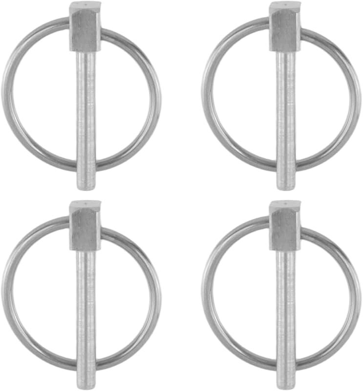4 Pack Dia 4mm Linch Pin with Ring Stainless Steel Assortment Kit — implement-pin-kit for implement pin compact small