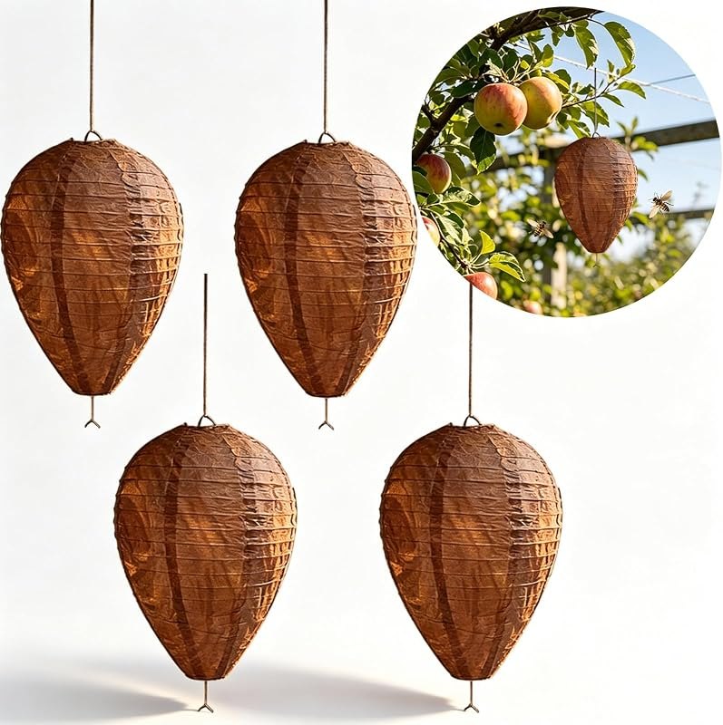 4 Pack Reusable Wasp Trap for Garden Patio Hornet Decoy — wasp trap for yellow jacket trap under 30 budget