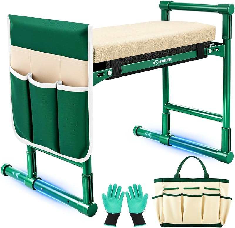 Saker 2026 Upgraded Garden Kneeler and Seat with 500LB Frame & Soft Pad — best garden kneeler for garden kneeler