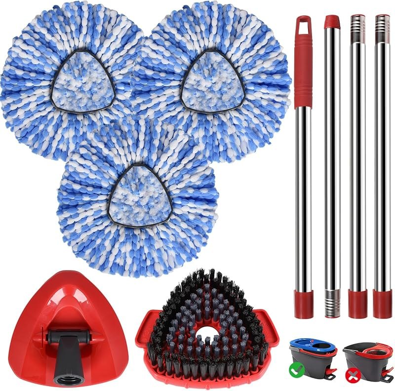 Spin Mop Replacement Head Set for O Ceda Mop RinseClean 2-Tank System — spin mop refill kit for spin mop refill under