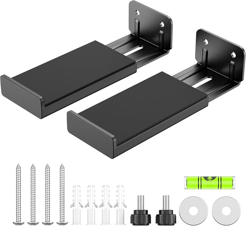 HomeMount Soundbar Wall Mount, Fits Most Soundbars Up to 6.7" Deep, Black — wall mount for best soundbar travel compact
