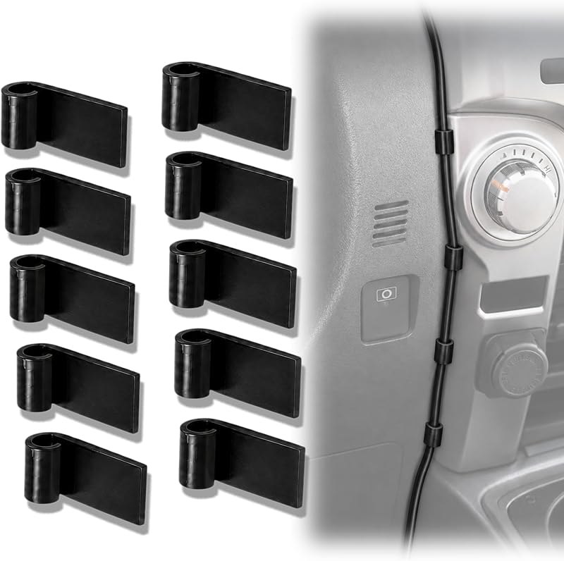 Car Trim Cable Clips, Dash Cam Wire Holders, No Adhesive 10 Pack — Chargers, mounts, dash cams, and car for chargers