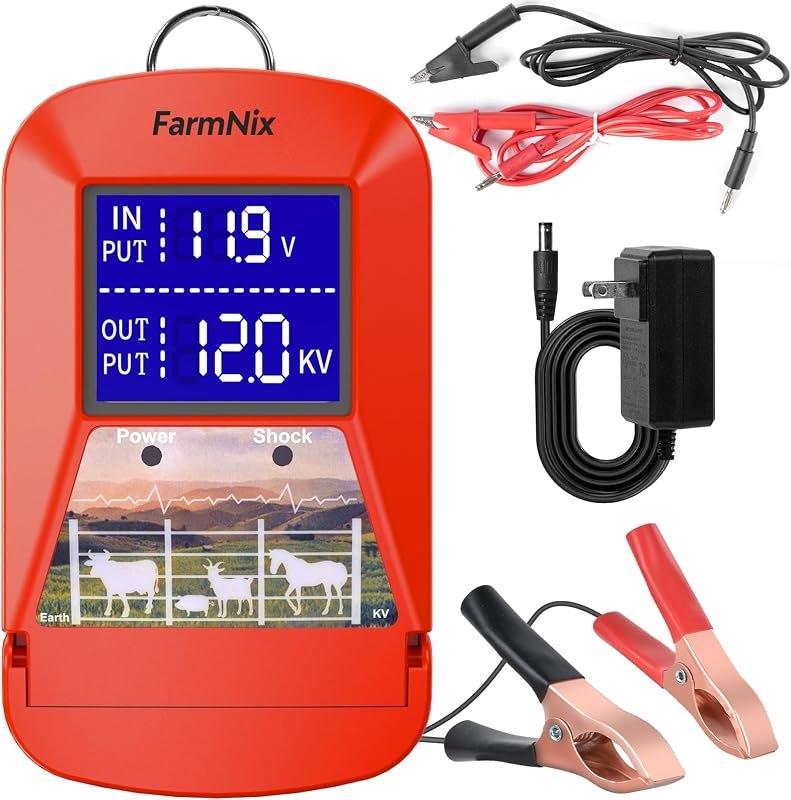 12KV Electric Fence Charger, 15 Miles 3 Joules Electric Fence Kit — electric-fence-charger-no-le for electric fence